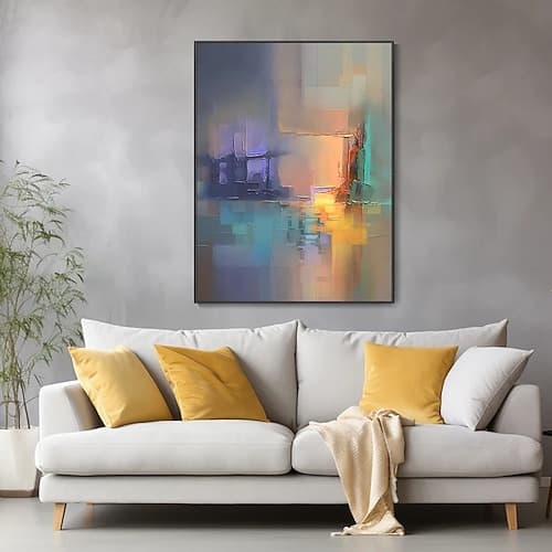 Set di 3 dipinti ad olio astratti, decorazioni per la casa moderne fatte a mano, tela unica realizzata con la tecnica della spatola, decorazione da